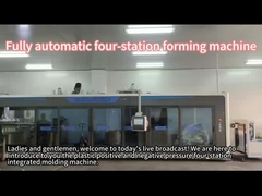 चार-स्टेशन वैक्यूम बनाने वाली मशीन प्लास्टिक के फल के बक्से बनाती है