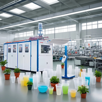 दोपहर के भोजन के बक्से और कटोरे के लिए पीएलसी प्लास्टिक थर्मोफॉर्मिंग मशीन